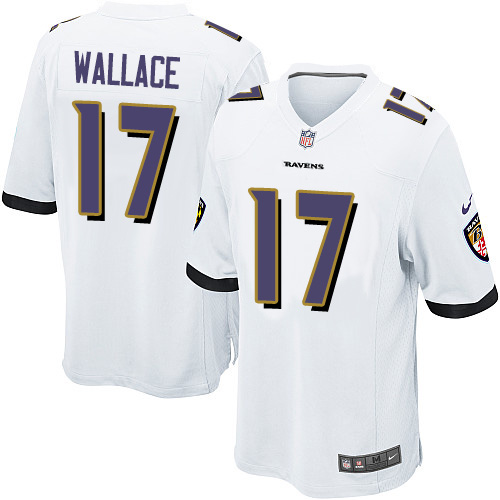 Men's Nike Baltimore Ravens #17 Mike Wallace Game White NFL Jersey