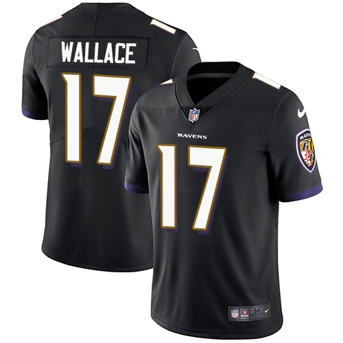 Men's Nike Baltimore Ravens #17 Mike Wallace Black Alternate Vapor Untouchable Limited Player NFL Jersey