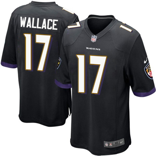 Men's Nike Baltimore Ravens #17 Mike Wallace Game Black Alternate NFL Jersey