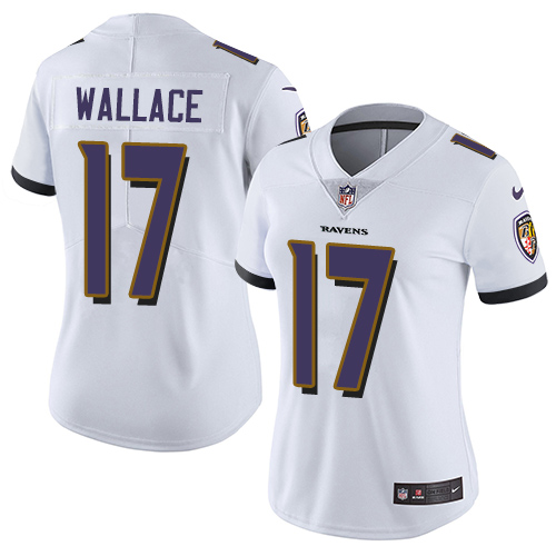 Women's Nike Baltimore Ravens #17 Mike Wallace White Vapor Untouchable Limited Player NFL Jersey