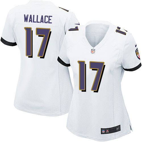 Women's Nike Baltimore Ravens #17 Mike Wallace Game White NFL Jersey