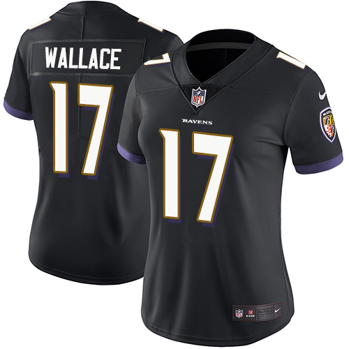 Women's Nike Baltimore Ravens #17 Mike Wallace Black Alternate Vapor Untouchable Elite Player NFL Jersey
