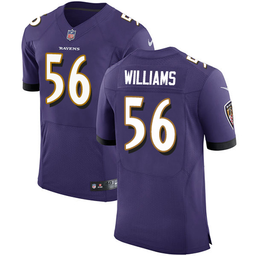 Men's Nike Baltimore Ravens #56 Tim Williams Purple Team Color Vapor Untouchable Elite Player NFL Jersey