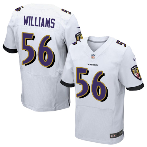 Men's Nike Baltimore Ravens #56 Tim Williams Elite White NFL Jersey