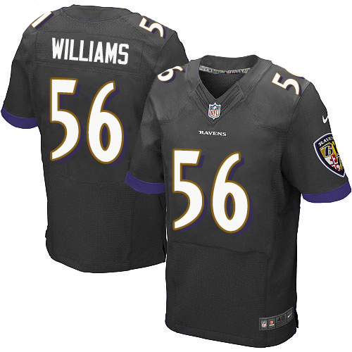 Men's Nike Baltimore Ravens #56 Tim Williams Elite Black Alternate NFL Jersey