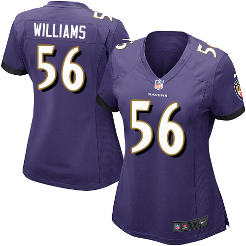 Women's Nike Baltimore Ravens #56 Tim Williams Game Purple Team Color NFL Jersey