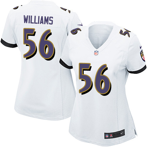 Women's Nike Baltimore Ravens #56 Tim Williams Game White NFL Jersey