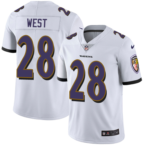 Youth Nike Baltimore Ravens #28 Terrance West White Vapor Untouchable Elite Player NFL Jersey