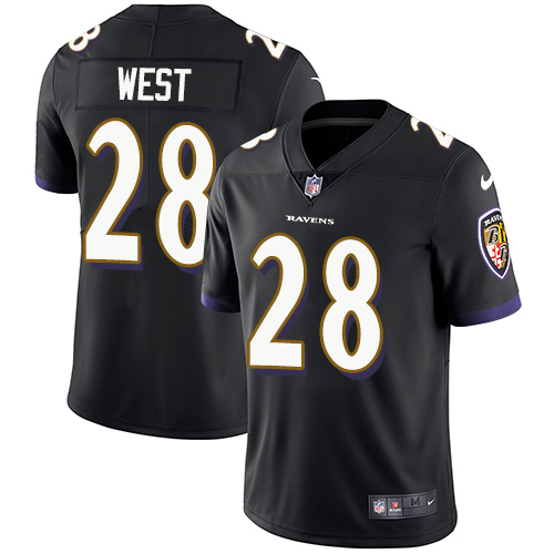 Youth Nike Baltimore Ravens #28 Terrance West Black Alternate Vapor Untouchable Elite Player NFL Jersey