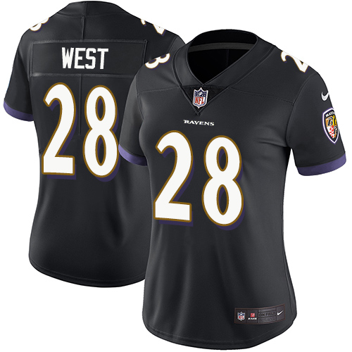 Women's Nike Baltimore Ravens #28 Terrance West Black Alternate Vapor Untouchable Elite Player NFL Jersey