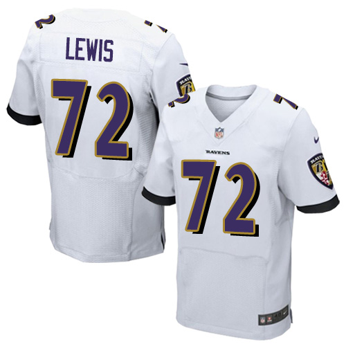 Men's Nike Baltimore Ravens #72 Alex Lewis Elite White NFL Jersey