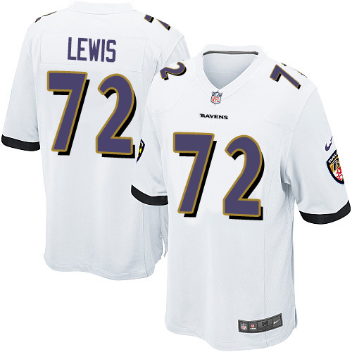 Men's Nike Baltimore Ravens #72 Alex Lewis Game White NFL Jersey