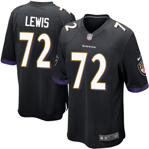 Men's Nike Baltimore Ravens #72 Alex Lewis Game Black Alternate NFL Jersey