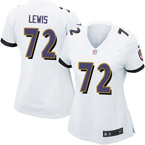 Women's Nike Baltimore Ravens #72 Alex Lewis Game White NFL Jersey