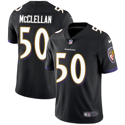 Youth Nike Baltimore Ravens #50 Albert McClellan Black Alternate Vapor Untouchable Elite Player NFL Jersey