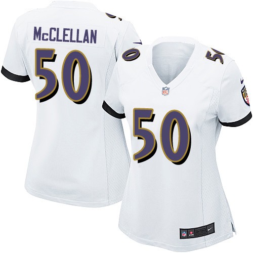 Women's Nike Baltimore Ravens #50 Albert McClellan Game White NFL Jersey