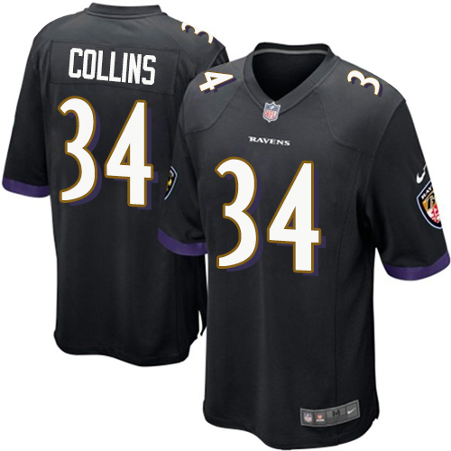 Men's Nike Baltimore Ravens #34 Alex Collins Game Black Alternate NFL Jersey