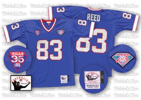 Mitchell And Ness Buffalo Bills #83 Andre Reed Royal Blue 35th Anniversary Patch Authentic Throwback NFL Jersey