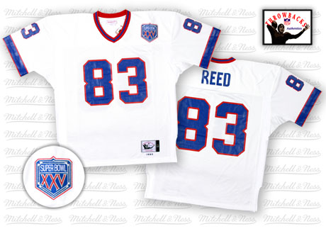 Mitchell And Ness Buffalo Bills #83 Andre Reed White Authentic Throwback NFL Jersey