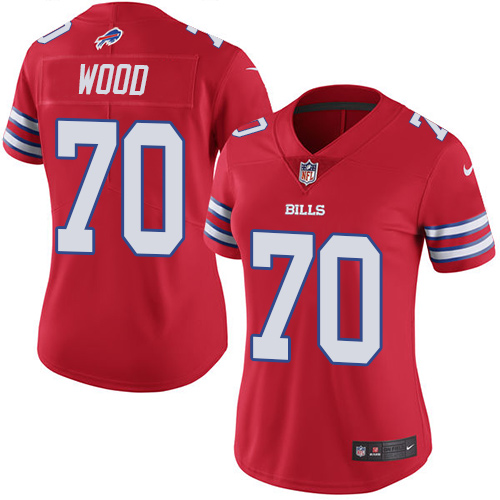 Women's Nike Buffalo Bills #70 Eric Wood Limited Red Rush Vapor Untouchable NFL Jersey