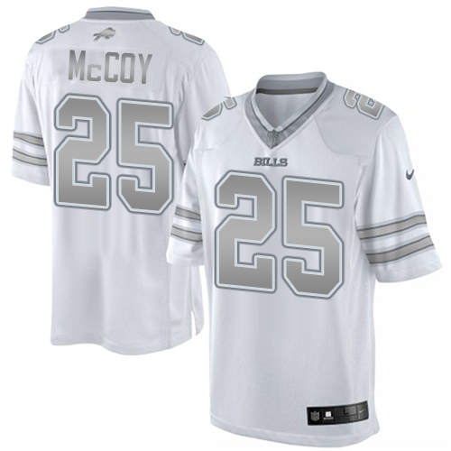 Men's Nike Buffalo Bills #25 LeSean McCoy Limited White Platinum NFL Jersey