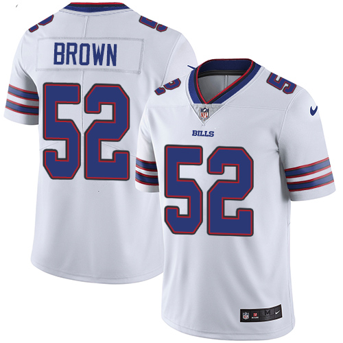 Men's Nike Buffalo Bills #52 Preston Brown White Vapor Untouchable Limited Player NFL Jersey