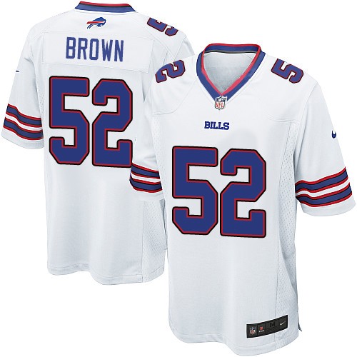 Men's Nike Buffalo Bills #52 Preston Brown Game White NFL Jersey