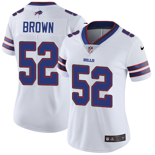 Women's Nike Buffalo Bills #52 Preston Brown White Vapor Untouchable Elite Player NFL Jersey