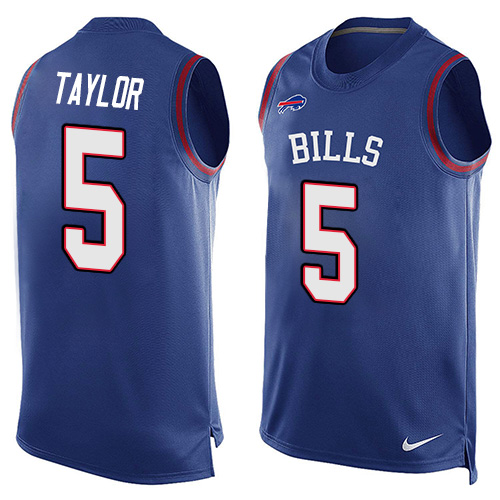 Men's Nike Buffalo Bills #5 Tyrod Taylor Limited Royal Blue Player Name & Number Tank Top NFL Jersey