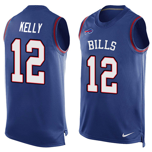 Men's Nike Buffalo Bills #12 Jim Kelly Limited Royal Blue Player Name & Number Tank Top NFL Jersey
