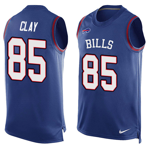 Men's Nike Buffalo Bills #85 Charles Clay Limited Royal Blue Player Name & Number Tank Top NFL Jersey