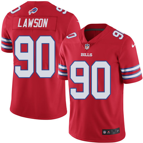 Men's Nike Buffalo Bills #90 Shaq Lawson Elite Red Rush Vapor Untouchable NFL Jersey