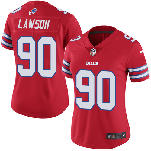 Women's Nike Buffalo Bills #90 Shaq Lawson Elite Red Rush Vapor Untouchable NFL Jersey