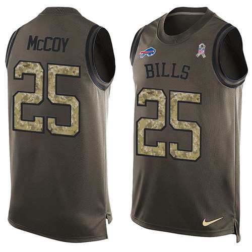 Men's Nike Buffalo Bills #25 LeSean McCoy Limited Green Salute to Service Tank Top NFL Jersey
