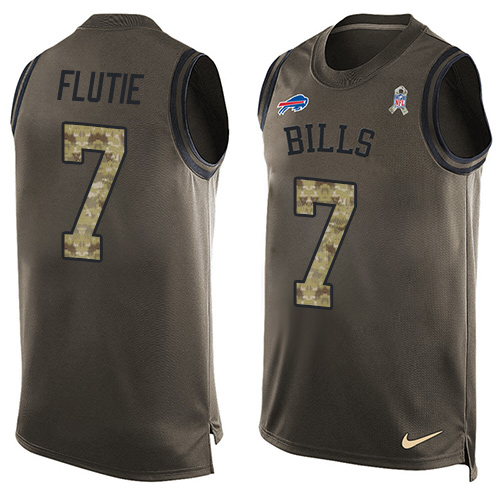 Men's Nike Buffalo Bills #7 Doug Flutie Limited Green Salute to Service Tank Top NFL Jersey