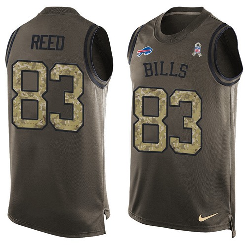 Men's Nike Buffalo Bills #83 Andre Reed Limited Green Salute to Service Tank Top NFL Jersey