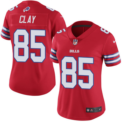 Women's Nike Buffalo Bills #85 Charles Clay Limited Red Rush Vapor Untouchable NFL Jersey