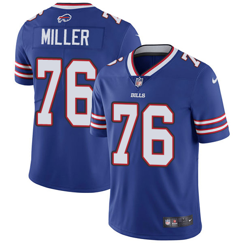 Men's Nike Buffalo Bills #76 John Miller Royal Blue Team Color Vapor Untouchable Limited Player NFL Jersey