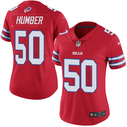 Women's Nike Buffalo Bills #50 Ramon Humber Limited Red Rush Vapor Untouchable NFL Jersey