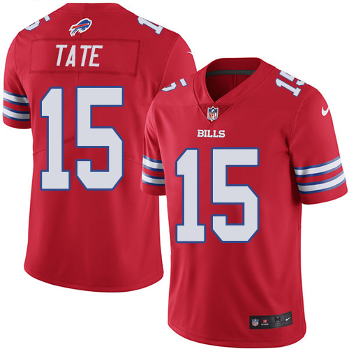Men's Nike Buffalo Bills #15 Brandon Tate Limited Red Rush Vapor Untouchable NFL Jersey