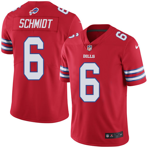 Men's Nike Buffalo Bills #6 Colton Schmidt Limited Red Rush Vapor Untouchable NFL Jersey