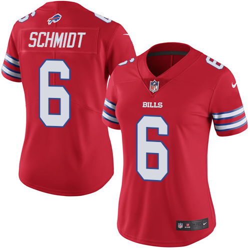 Women's Nike Buffalo Bills #6 Colton Schmidt Limited Red Rush Vapor Untouchable NFL Jersey