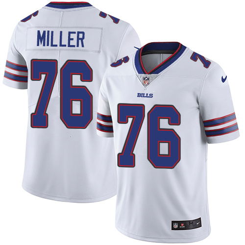 Men's Nike Buffalo Bills #76 John Miller White Vapor Untouchable Limited Player NFL Jersey