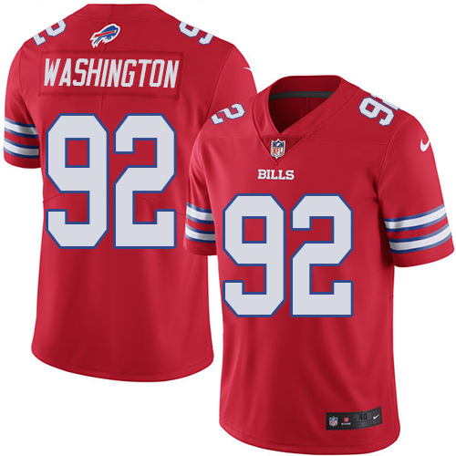 Men's Nike Buffalo Bills #92 Adolphus Washington Elite Red Rush Vapor Untouchable NFL Jersey
