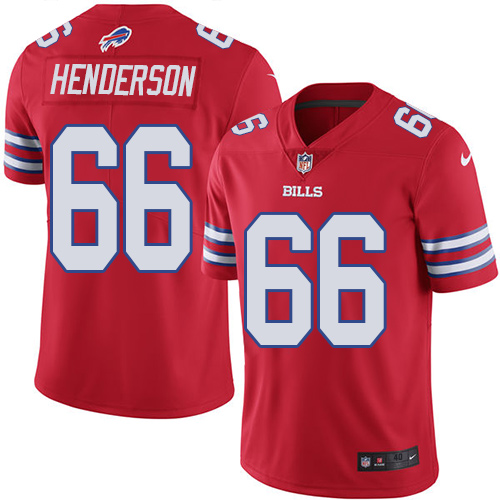 Men's Nike Buffalo Bills #66 Seantrel Henderson Elite Red Rush Vapor Untouchable NFL Jersey