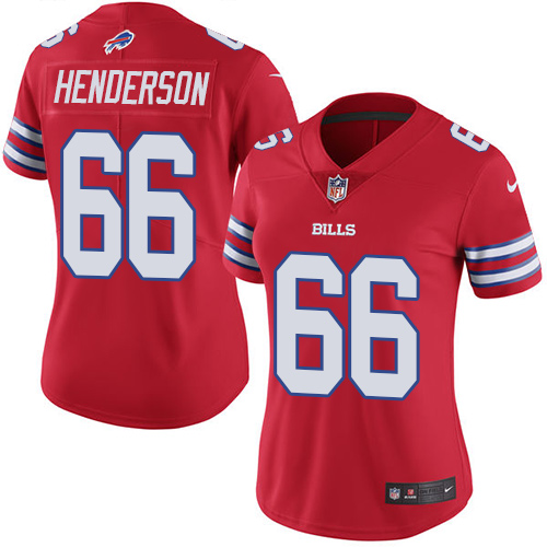 Women's Nike Buffalo Bills #66 Seantrel Henderson Limited Red Rush Vapor Untouchable NFL Jersey