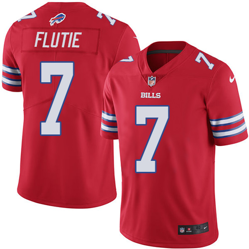 Men's Nike Buffalo Bills #7 Doug Flutie Elite Red Rush Vapor Untouchable NFL Jersey