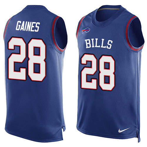 Men's Nike Buffalo Bills #28 E.J. Gaines Limited Royal Blue Player Name & Number Tank Top NFL Jersey