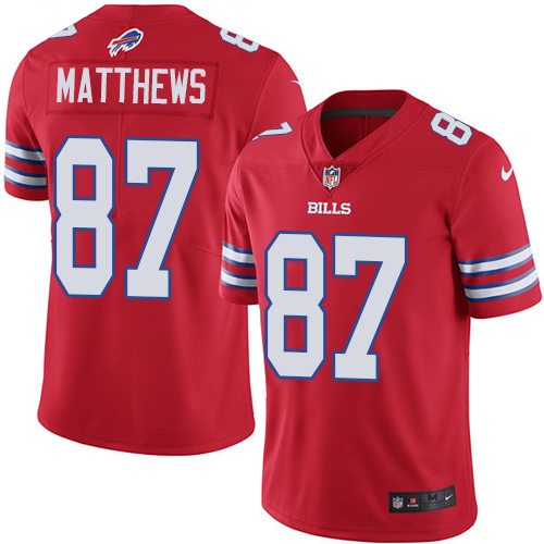 Men's Nike Buffalo Bills #87 Jordan Matthews Limited Red Rush Vapor Untouchable NFL Jersey