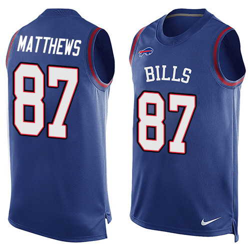 Men's Nike Buffalo Bills #87 Jordan Matthews Limited Royal Blue Player Name & Number Tank Top NFL Jersey